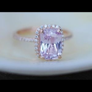 2ct peach sapphire ring